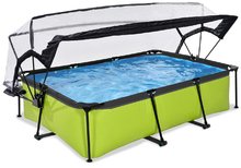 Obdélníkové bazény  - Bazén s krytem a filtrací Lime pool Exit Toys ocelová konstrukce 220*150 cm zelený od 6 let_1