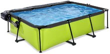 Baseny prostokątne - Basen z dachem i filtracją Lime pool Exit Toys stalowa konstrukcja, 220x150x65 cm, zielony, od 6 roku życia_2