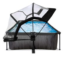 Piscine rettangolari - Piscina con copertura e filtraggio Black Wood pool Exit Toys struttura in acciaio 220*150*65 cm nera dai 6 anni_3