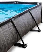 Obdélníkové bazény  - Bazén s krytom a filtráciou Black Wood pool Exit Toys oceľová konštrukcia 220*150*65 cm čierny od 6 rokov ET30202190_0