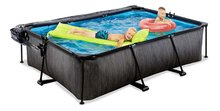 Obdélníkové bazény  - Bazén s krytom a filtráciou Black Wood pool Exit Toys oceľová konštrukcia 220*150*65 cm čierny od 6 rokov ET30202190_3