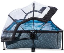 Pravokutni bazeni - Bazen s krovom i filtracijom Stone pool grey Exit Toys metalna konstrukcija 300*200*65 cm sivi od 6 god_0
