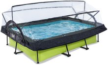 Pravokutni bazeni - Bazen s krovom i filtracijom Lime pool green Exit Toys kovinska konstrukcija 300*200*65 cm zeleni od 6 leta_1