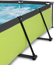 Baseny prostokątne - Basen z dachem i filtracją Lime pool Exit Toys stalowa konstrukcja, 300x200x65 cm, zielony, od 6 roku życia_1