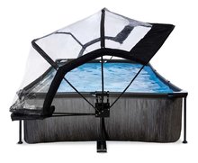 Obdélníkové bazény  - Bazén s krytem a filtrací Black Wood pool Exit Toys ocelová konstrukce 300*200*65 cm černý od 6 let_3