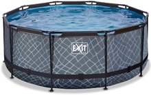 Bazény kruhové - Bazén s filtráciou Stone pool Exit Toys kruhový oceľová konštrukcia 360*122 cm šedý od 6 rokov_3