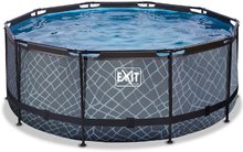 Bazény kruhové - Bazén s filtráciou Stone pool Exit Toys kruhový oceľová konštrukcia 360*122 cm šedý od 6 rokov_3