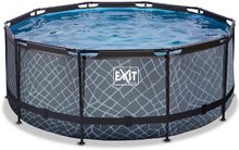 Piscine rotunde - Piscină cu filtrare Stone pool grey Exit Toys rotundă construcție metalică gri de la 6 ani_3