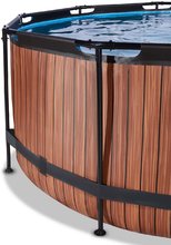 Piscines rondes - Piscine avec filtration Wood Pool Exit Toys Structure en acier circulaire de 360*122 cm, brun, à partir de 6 ans._0