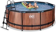 Kruhové bazény - Bazén s filtrací Wood pool Exit Toys kruhový ocelová konstrukce 360*122 cm hnědý od 6 let_2