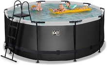 Piscine circolari - Piscina con filtrazione Black Leather pool Exit Toys rotonda con costruzione in acciaio 360*122 cm nera dai 6 anni_3