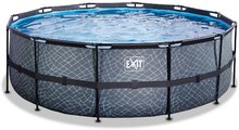 Bazény kruhové - Bazén s filtráciou Stone pool Exit Toys kruhový oceľová konštrukcia 427*122 cm šedý od 6 rokov_2