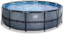 Piscine rotunde - Piscină cu filtrare Stone pool grey Exit Toys construcție metalică rotundă 427*122 cm gri de la 6 ani_2