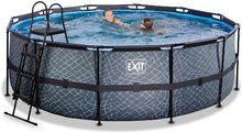 Piscines rondes - Piscine Stone Pool Exit Toys avec filtration Structure en acier circulaire 427 * 122 cm gris à partir de 6 ans_1