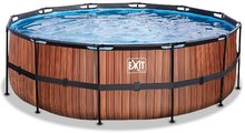 Baseny okrągłe - Basen z filtracją Wood pool Exit Toys okrągły, stalowa konstrukcja, 427x122 cm, brązowy, od 6 roku życia_2