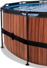 Piscines rondes - Piscine avec filtration Wood Pool Exit Toys Structure en acier circulaire 427*122 cm brun à partir de 6 ans_3