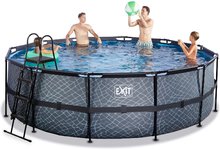 Kruhové bazény - Bazén s filtrací Stone pool Exit Toys kruhový ocelová konstrukce 450*122 cm šedý od 6 let_1