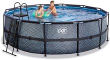 Bazény kruhové - Bazén s filtráciou Stone pool Exit Toys kruhový oceľová konštrukcia 450*122 cm šedý od 6 rokov_2