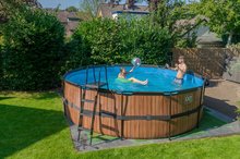 Kruhové bazény - Bazén s filtrací Wood pool Exit Toys kruhový ocelová konstrukce 450*122 cm hnědý od 6 let_0