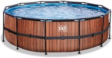 Piscine circolari - Piscina con filtrazione Wood pool Exit Toys rotonda con costruzione in acciaio 450*122 cm marrone dai 6 anni_3
