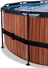 Baseny okrągłe - Basen z filtracją  Wood pool Exit Toys okrągły, stalowa konstrukcja, 450x122 cm, brązowy, od 6 roku życia_0