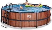 Kruhové bazény - Bazén s filtrací Wood pool Exit Toys kruhový ocelová konstrukce 450*122 cm hnědý od 6 let_2