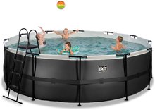 Okrugli bazeni - Bazén s filtráciou Black Leather pool Exit Toys okrúhly kovová konštrukcia 450*122 cm čierny od 6 rokov ET30221520_2