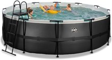 Okrugli bazeni - Bazén s filtráciou Black Leather pool Exit Toys okrúhly kovová konštrukcia 450*122 cm čierny od 6 rokov ET30221520_0