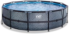 Bazény kruhové - Bazén s filtráciou Stone pool Exit Toys kruhový oceľová konštrukcia 488*122 cm šedý od 6 rokov_2