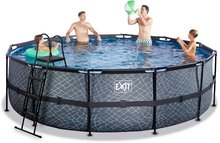Kruhové bazény - Bazén s filtrací Stone pool Exit Toys kruhový ocelová konstrukce 488*122 cm šedý od 6 let_0