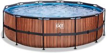 Okrugli bazeni - Bazen s filtracijom Wood pool Exit Toys okrugli metalna konstrukcija 488*122 cm smeđi od 6 god_2