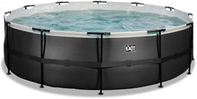 Bazény kruhové - Bazén s filtráciou Black Leather pool Exit Toys kruhový oceľová konštrukcia 488*122 cm čierny od 6 rokov_3