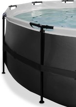 Bazény kruhové - Bazén s filtráciou Black Leather pool Exit Toys kruhový oceľová konštrukcia 488*122 cm čierny od 6 rokov_0