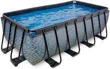 Pravokutni bazeni - Bazen s filtracijom Stone pool Exit Toys metalna konstrukcija 400*200*122 cm sivi od 6 god_2