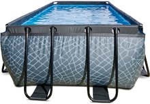 Bazény obdĺžnikové - Bazén s filtráciou Stone pool Exit Toys oceľová konštrukcia 400*200*122 cm šedý od 6 rokov_3