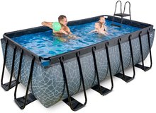 Obdélníkové bazény  - Bazén s filtrací Stone pool Exit Toys ocelová konstrukce 400*200*122 cm šedý od 6 let_1