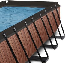 Bazény obdĺžnikové - Bazén s filtráciou Wood pool Exit Toys oceľová konštrukcia 400*200*122 cm hnedý od 6 rokov_0