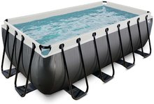 Obdélníkové bazény  - Bazén s filtrací Black Leather pool Exit Toys ocelová konstrukce 400*200*122 cm černý od 6 let_2