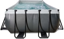 Bazény obdĺžnikové - Bazén s filtráciou Black Leather pool Exit Toys oceľová konštrukcia 400*200*122 cm čierny od 6 rokov_3