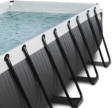 Obdélníkové bazény  - Bazén s filtrací Black Leather pool Exit Toys ocelová konstrukce 400*200*122 cm černý od 6 let_0