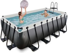 Schwimmbecken- rechteckig - EXIT Black Leather Pool 400x200x122cm mit Filterpumpe - schwarz _0