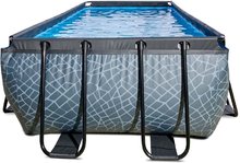 Bazény obdĺžnikové - Bazén s filtráciou Stone pool Exit Toys oceľová konštrukcia 540*250*122 cm šedý od 6 rokov_3