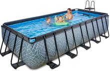 Obdélníkové bazény  - Bazén s filtrací Stone pool Exit Toys ocelová konstrukce 540*250*122 cm šedý od 6 let_0