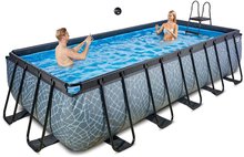 Bazény obdĺžnikové - Bazén s filtráciou Stone pool Exit Toys oceľová konštrukcia 540*250*122 cm šedý od 6 rokov_1