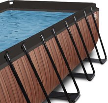 Piscine dreptunghiulare - Piscină cu filtrare Wood pool brown Exit Toys construcție metalică 540*250 cm maro de la 6 ani_0