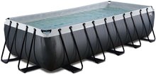 Bazény obdĺžnikové - Bazén s filtráciou Black Leather pool Exit Toys oceľová konštrukcia 540*250*122 cm čierny od 6 rokov_2