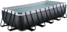 Bazeni pravokotni - Bazen s filtracijo Black Leather pool Exit Toys kovinska konstrukcija 540*250*122 cm črn od 6 leta_2