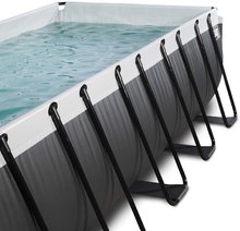 Bazeni pravokotni - Bazen s filtracijo Black Leather pool Exit Toys kovinska konstrukcija 540*250*122 cm črn od 6 leta_0