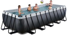 Pravokutni bazeni - Bazen s filtracijom Black Leather pool Exit Toys metalna konstrukcija 540*250*122 cm crni od 6 god_0