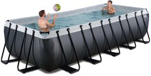 Bazény obdĺžnikové - Bazén s filtráciou Black Leather pool Exit Toys oceľová konštrukcia 540*250*122 cm čierny od 6 rokov_1